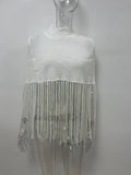 Minimalist Tassel Women Sweaters Round Neck Sleeveless Elegant Loose Sweater for Party Social Occasion Fashion New