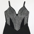 Rhinestones Spaghetti Strap Mesh Sequin Prom Maxi Dress Sexy Evening Long Split Side Party Luxury Wedding Guests Dress