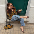 Women Retro Floral Print Tweed Jacket Fur Collar Cuff Patchwork Single Breasted Short Coat 2026 Fashion Autumn Casaul Outerwear