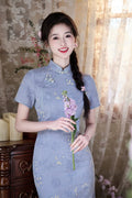 Improved Chinese Dress Sexy Sleeveless Qipao Evening Party Dress Vestidos Women Summer Jacquard Vintage Slim Cheongsam Gown