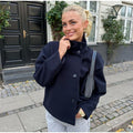 Stand Collar Women's Outerwear Single Breasted Long Sleeve Coat Solid Loose Woolen Coat Daily Commuter Wear Fall Collection 2026