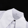 French Simple White Shirt for Women Notched Collar Long Sleeve Fashionable Commuter Cardigan Blouse Female Autumn