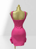 Women's Summer Shiny Rhinestone Bud Sleeveless Hip-Hugging Dress European Size Glam Fashion Party Bandage Performance Gown Dress
