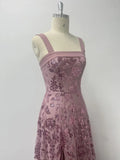High Quality Sexy Pink Flower Embroidery Maxi Dress Straps Split Sleeveless A Line Floor Length Party Evening Gown 2025