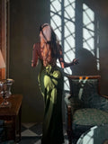 Elegant Satin Corset Long Dresses Luxury Women's Halter Maxi Dress Evening Wedding Guest Party Gown Brown Red Green Burgundy New