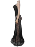 Sexy Mesh Jacquard Dress Women See Through Patchwork Sleeveless Backless Stretch Skinny Midnight Party Club Vestidos