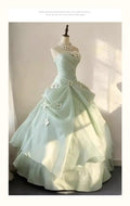 Olive Girl Green Romantic Dress for Garden Wedding 2026 Fairycore Photoshoot Everyday Wear XS-XXXL XS-3XL Plus Size Romantic Garden Party Editorial Not Costume Dress Chinese Heritage Fashion Women
