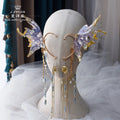 Wedding Liquid Flower Crystal Mermaid Princess Crown Hair Accessories  Head Accessories Purple Crystal Headdress