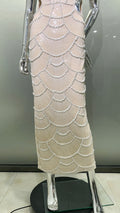 New Black Color Women Sleeveless Sexy Beading Strap Bodycon Long Dress Shinning Sequins Celebrate Elegant Evening Party Dress
