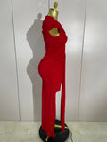 Sexy Sleeveless O-Neck Bodycon Mesh Long Dress 2025 Women Hollow Out Celebrate Fashion Show Celebrity Evening Party Club Dress