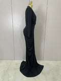Sexy 2026 New Deep V-Neck  Long Sleeve Bodycon Long Dress Women Spring Elegant Evening Party Celebrate Cocktail Outfit Vestido