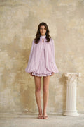 Women's Spring Summer Stand Collar Capelet Fitted Mini Dress Elegant Formal Party Wear 2026 Trendy Feminine Fashion Dress