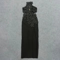 Top Quality Women Sleeveless Off the Shoulder Sexy Florals Bodycon Long Bandage Dress Evening Party Birthday Fashion Outfit