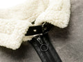 Winter Trip Strap with Fur All-in-one Fleece Double Lapel Long Sleeve Warm Windproof Grey Coat for Women