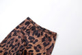 Hipster Leopard Print 2-Piece Set Women o-Neck Crop Top+Leggings Matching Sexy Stretch Skinny Street Clubwear Outfits