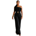One Shoulder Romper Woman Jumpsuit Party Club High Waist One Piece Birthday Outfit Mono De Mujer Elegante Birthday Overalls
