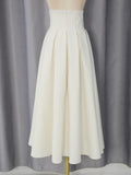 Elegant Bridesmaids White Two Piece Set for Women Lapel Pearl Accent Crop Jacket A Line Midi Skirts Suit for Formal Events