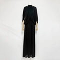 Chic Draped Maxi Dress Women Elegant Flutter Sleeve Turtleneck Patchwork Long Dresses 2026 Lady New Evening Party Gowns