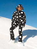 Women Leopard Print Hooded Ski Suit Set Waterproof Windproof Snow Jacket Pants Two Piece Outfit Winter Snowboard Skiing Costume