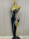 Sexy Strapless Shinning Rhinestones Bodycon Bandage Long Dress Women Fashion Celebrate Evening Party Vestido