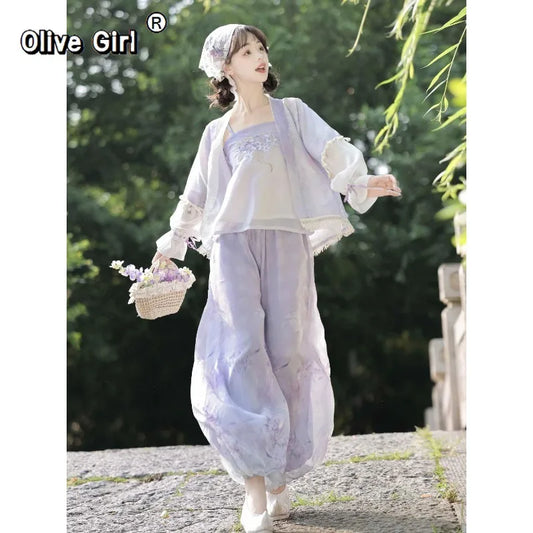Olive Girl White Hanfu Dress 2026 S-L XS-3XL Plus Size Hanfu Chinese Dress Traditional Chinese Clothing Chinese Heritage Fashion Women