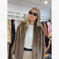 Luxury Faux Fur Maxi Coat Chic Women Open Front Stand‑collar Long Sleeve Oversized Outerwear Winter Autumn New Warm Fashion 2026