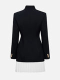 Female Suit Dress 2026 Autumn New Style Temperament Office Slim Fit Patchwork Pleated Hem Mini Dress For Women