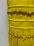 Women Sleeveless Sexy Square Collar Tassel Bodycon Bandage Dress Celebrity Elegant Evening Party High Quality Birthday Dress