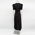 Sexy Hollow Lace Dress Women's Fashion Short Sleeve Elegant High Waist Slim Print Dress Summer Party Club Clothes Female