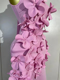 Elegant Celebrity Evening Party Prom Gown Fashion Luxury Birthday Dresses Women Pink 3D Flower Sexy Sleeveless A-Line Long Dress