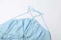 Ruched Elegant 2 Piece Set Woman Tierred Design Halter Backless Irregular Tops+Mini Shorts Beach Party Style Suits