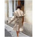 Women Khaki Windbreaker Jacket High Neck Zip Up Flared Hem Loose Fit Coat Autumn Commute Street New Lady Chic Hot Outerwear 2026
