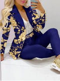 Elegant INS Paisley Butterfly Blazer Suit and Pants Two 2 Piece Set  Women 2022 Autumn Winter Street Outfit Tracksuit