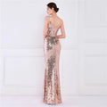 Women Spaghetti Strap Party Maxi Dress Sexy V Neck Evening Green Sequin Dress Elegant Long Prom Dress Vestido Longo