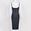 Spagehtti Black Mesh Sexy Evening Bandage Dress Buestier Celebrity Midi Luxury Dress Bodycon Maxi Women Party Vestidos