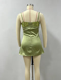 Sequin Tassel Beach Mini Dress  Women Satin Spaghetti Straps Square Neck Party Club Short Skirt 2026 NEW Summer Vacation Dresses