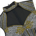 Shiny Rhinestones Tassel Bodycon Mini Dress for Women Hollow Sleeveless Birthday Sexy Christmas Party Evening Clubwear