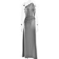 Brown One Shoulder Backless Long Dress Sexy Women's Draped Casual Maxi Dresses Summer Evening Party Wedding Guest Cocktail Black