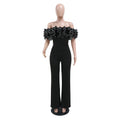 Woman Jumpsuits Elegant 3D Rose Flower One Piece Women Club Overalls Celebrities Outfits Party Sexy Clubwear