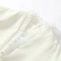White Ruffle Stand Collar Peplum Skirt Set Romantic High Neck Long Sleeve Slim Co-ord 2026 Spring Wedding Dating Party Outfit