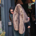 Iconic Street Fashion Week Luxury Brand Gardient Cropped Faux Fur Coat Women Winter 2026 Hot Cool Girls Fluffy Short Fur Jacket