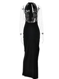 Sexy Backless Black Summer Dress Women Elegant Cocktail Evening Long Party Dresses Woman Maxi Night Club Birthday Dress Vestidos