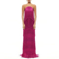 Ladies Strapless Fringe Maxi Gown Tiered Asymmetrical Sleeveless Slim Robe Summer Beach Club Cocktail 2026 New Chic Hot Vestidos