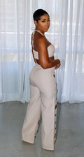 Women Set Sleeveless Strapless Tops +Wide Leg Pants Two 2 Piece Set Hole Hollow Out Outfit Summer Sexy Street Tracksuit