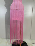 Elegant Prom  Evening Party Luxury Birthday Wedding Guest Dresses Women Sexy Shiny Crystals Tassel Bodycon Long Bandage Dress