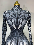 Women Sexy Black Rhinestone Stretch Bodycon Jumpsuit Club Evening Party Birthday Wear Singer Dancer Stage Perform Costume