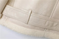 The new  women's jacket with extra thick warm and extra thick lamb feather rider jacket with artificial fur