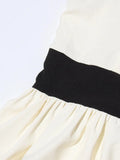 Elegant Colorblock Patchwork Bow Dresses For Women Strapless Sleeveless High Waist Formal Long Dress Female Wedding Gowns