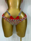 Newest Crystal Bikini Swimwear Fashion Bar Bikini Blingbling Swimwear Bikini Popular Bathingsuit Bikini Nightclub Stage Outfit