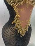 Sexy Sparkly Rhinestones Sleeveless Long Dress 2025 New Women Birthday Celebrate Evening Photo Shoot Stage Performance Costume